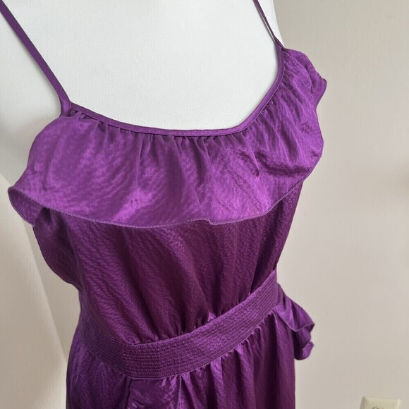 Marc by Marc Jacobs Silk Cocktail summer Mini Dress Purple Ruffled - Picture 6 of 15
